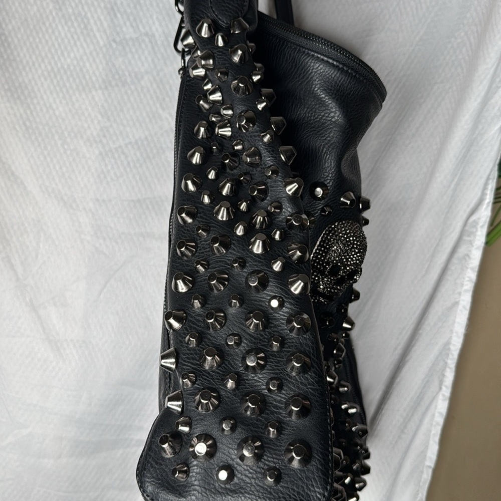 Skull Handbag Leather Rivet Purse Shoulder Satchel Tote by Bykoine - Picture 5 of 10